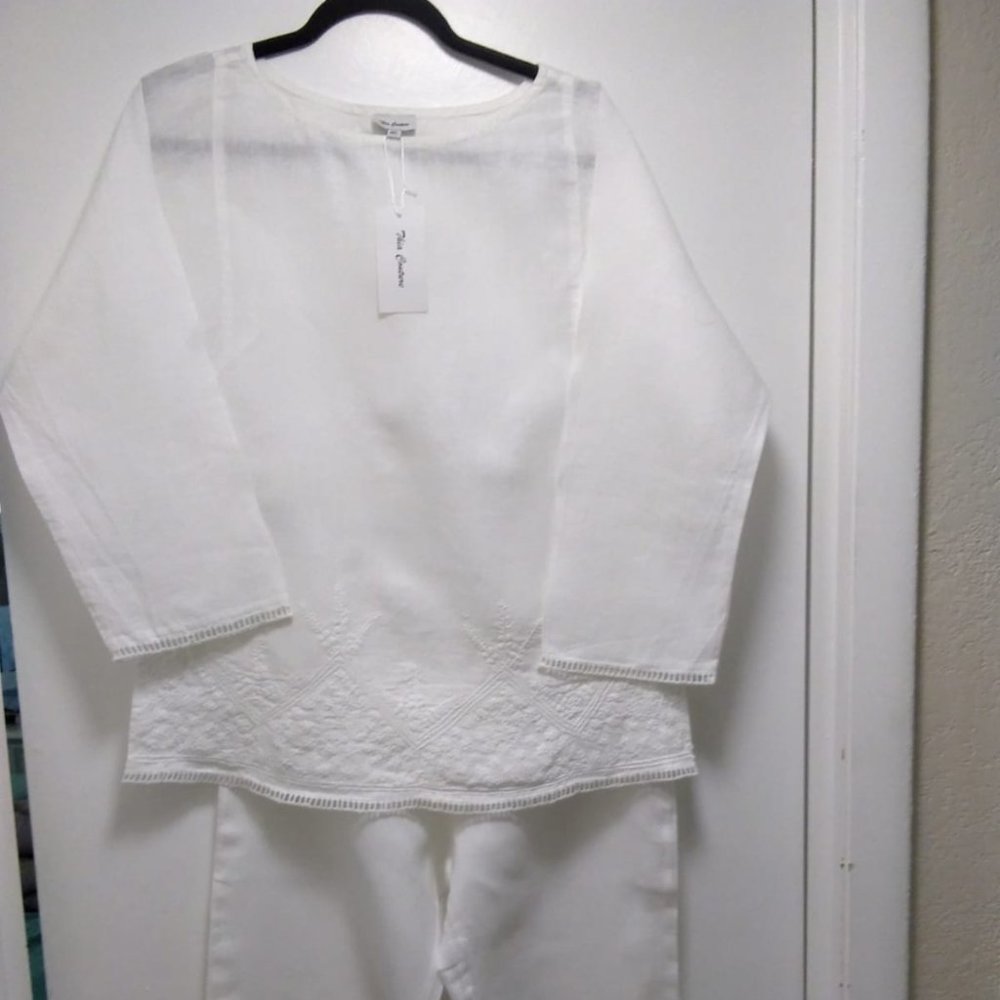 100% Linen Pants suit; New with tags.
